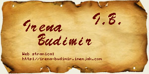 Irena Budimir vizit kartica